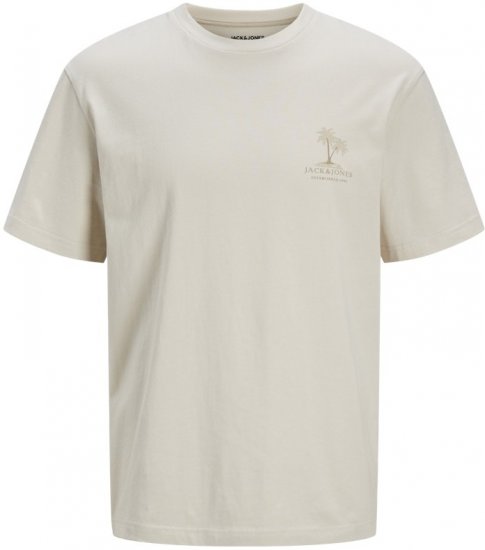  Jack & Jones Summer Vibes Crew Neck T-Shirt Moonbeam - Herren-T-Shirts - Herren-T-Shirts in großen Größen