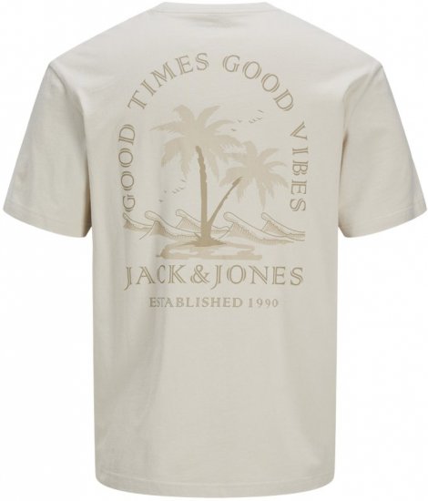  Jack & Jones Summer Vibes Crew Neck T-Shirt Moonbeam - Herren-T-Shirts - Herren-T-Shirts in großen Größen