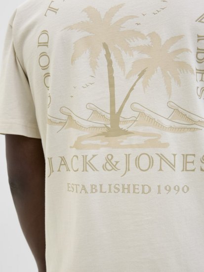  Jack & Jones Summer Vibes Crew Neck T-Shirt Moonbeam - Herren-T-Shirts - Herren-T-Shirts in großen Größen