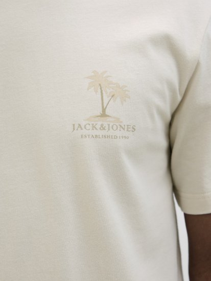  Jack & Jones Summer Vibes Crew Neck T-Shirt Moonbeam - Herren-T-Shirts - Herren-T-Shirts in großen Größen