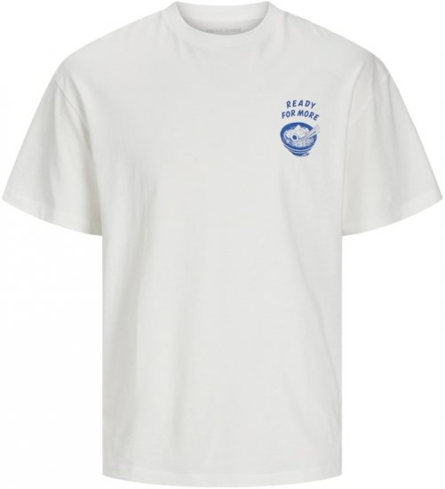 Jack & Jones Charge Crew Neck Printed T-Shirt White - Herren-T-Shirts - Herren-T-Shirts in großen Größen