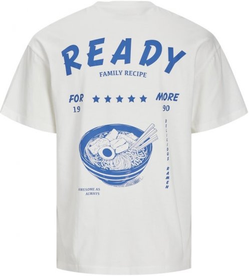 Jack & Jones Charge Crew Neck Printed T-Shirt White - Herren-T-Shirts - Herren-T-Shirts in großen Größen