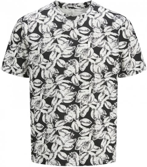 Jack & Jones Split AOP Crew Neck T-Shirt Black - Herren-T-Shirts - Herren-T-Shirts in großen Größen