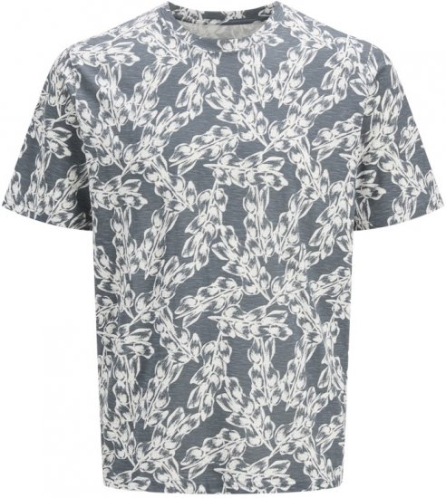 Jack & Jones Split AOP Crew Neck T-Shirt Grey - Herren-T-Shirts - Herren-T-Shirts in großen Größen