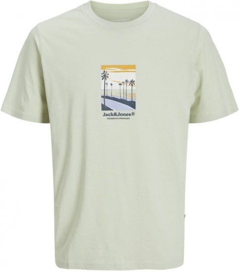 Jack & Jones Split Front Graphic Crew Neck T-Shirt Green - Herren-T-Shirts - Herren-T-Shirts in großen Größen