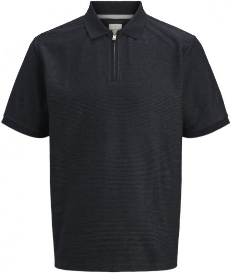 Jack & Jones Ronnie Polo with Zipper Black - Polo-shirts für herren - Polo-Shirts für Herren in großen Größen