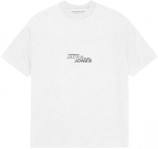 Jack & Jones Tarmac Branding Crew Neck T-Shirt Bright White - Herren-T-Shirts - Herren-T-Shirts in großen Größen
