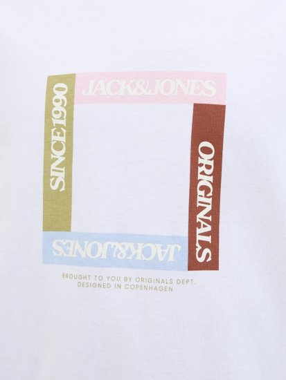 Jack & Jones Vira Branding Crew Neck T-Shirt Bright White - Herren-T-Shirts - Herren-T-Shirts in großen Größen