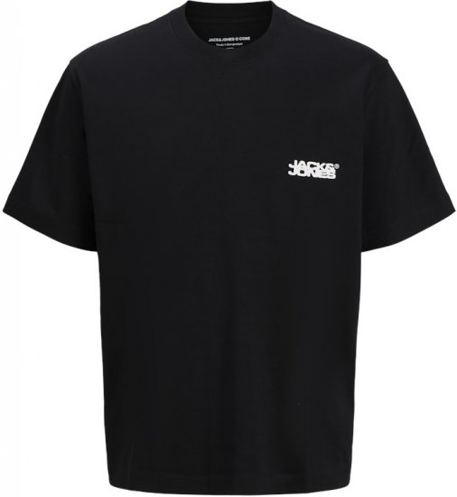 Jack & Jones Summer Sago Print Crew Neck T-Shirt Black - Herren-T-Shirts - Herren-T-Shirts in großen Größen