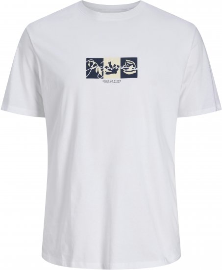 Jack & Jones Canggu Crew Neck T-Shirt Bright White - Herren-T-Shirts - Herren-T-Shirts in großen Größen