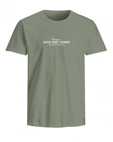 Jack & Jones Ferris Crew Neck T-Shirt Hedge Green - Herren-T-Shirts - Herren-T-Shirts in großen Größen