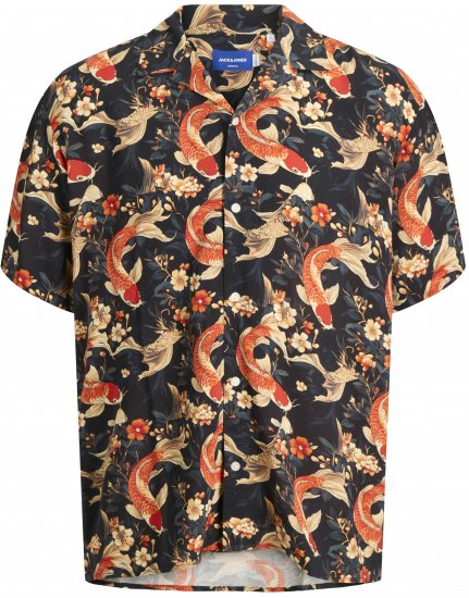Jack & Jones Tokyo Gemustertes Hawaiihemd Dunkelbraun - Herrenhemden - Herrenhemden in großen Größen