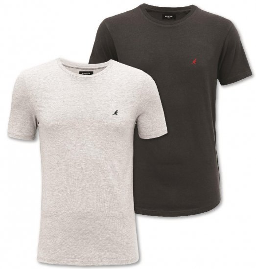 Kangol Jetta T-shirt Black/Grey 2-pack - Herren-T-Shirts - Herren-T-Shirts in großen Größen