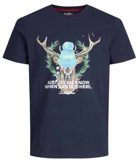 Jack & Jones JORANIMAL T-Shirt Navy - Herren-T-Shirts in großen Größen - Herren-T-Shirts in großen Größen