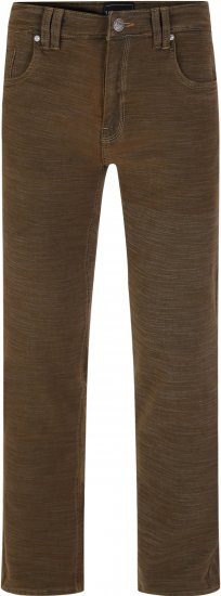 Kam Jeans 264 Slub Weave 5 Pocket Stretch Pants Brown - Herren-jeans & -hosen - Herren-Jeans & -Hosen in großen Größen