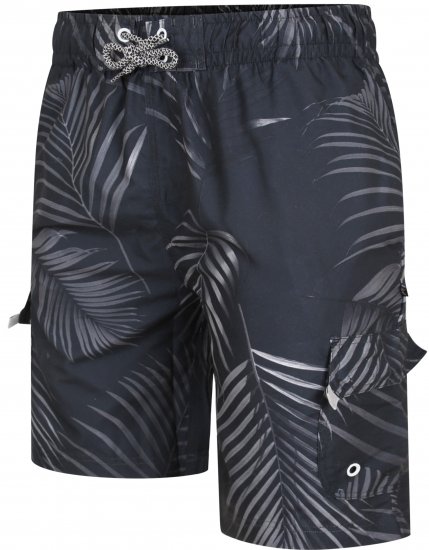 Kam Jeans 3002 Leaf Print Cargo Swimshorts - Herrenunterwäsche & bademode - Herrenunterwäsche & Bademode in großen Größen
