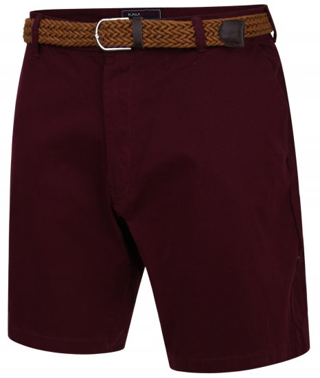 Kam Jeans 339 Dress Shorts Burgundy - Herrenshorts - Herrenshorts in großen Größen