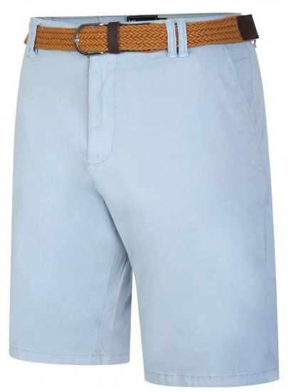Kam Jeans 3401 Belted Oxford Stretch Chino Shorts Blue - Herrenshorts - Herrenshorts in großen Größen