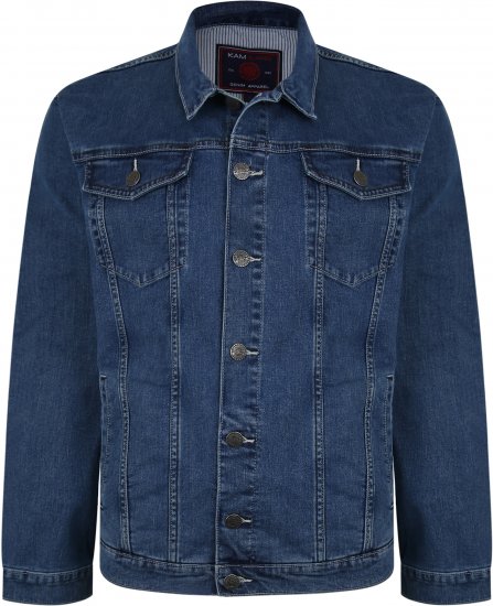 Kam Jeans 405 Western Denim Jacket Stonewash TALL SIZES - HERRENBEKLEIDUNG MT-6XLT - Langgrößen für Herren