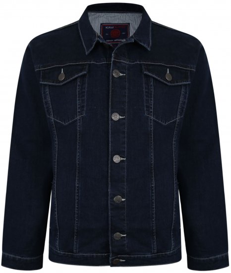 Kam Jeans 405 Western Denim Jacket Indigo - Herren Jacken in großen Größen - Herren Jacken in großen Größen