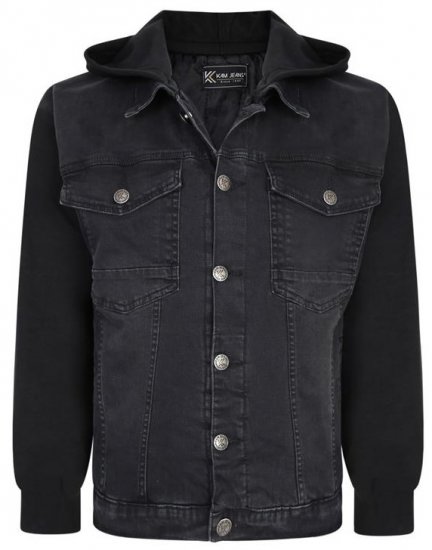 Kam Jeans 407 Hooded Stretch Denim Jacket - Herren jacken - Herren Jacken in großen Größen