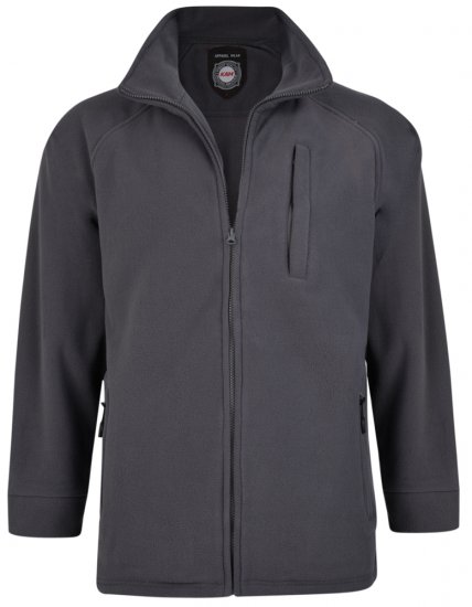 Kam Jeans 437 Fleece Jacket Charcoal - Herren-sweater und -hoodies - Herren-Sweater und -Hoodies in großen Größen