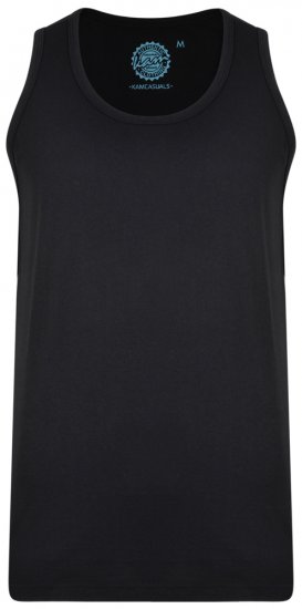 Kam Jeans 500 Tank Top Black - Herren-T-Shirts - Herren-T-Shirts in großen Größen
