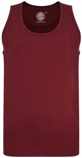 Kam Jeans 500 Tank Top Burgundy - Herren-T-Shirts - Herren-T-Shirts in großen Größen