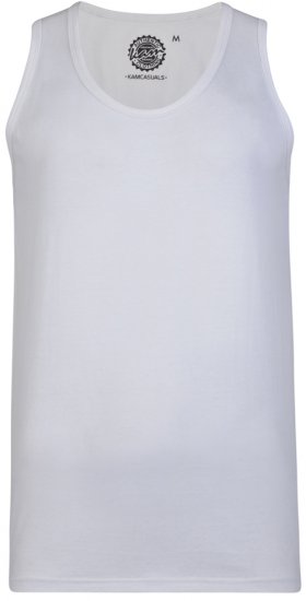 Kam Jeans 500 Tank Top White - Herren-T-Shirts - Herren-T-Shirts in großen Größen