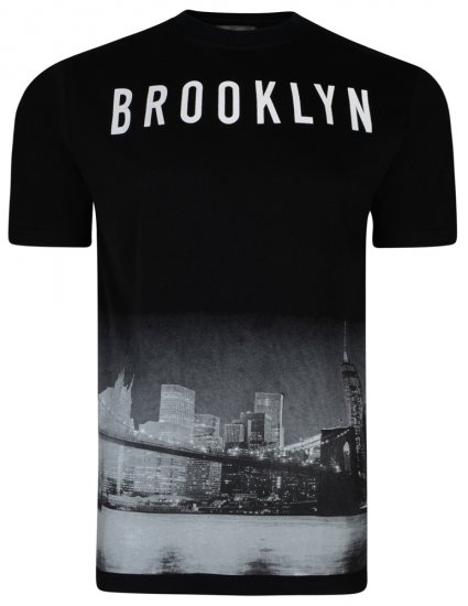 Kam Jeans 5229 Brooklyn T-shirt Black - Herren-T-Shirts - Herren-T-Shirts in großen Größen