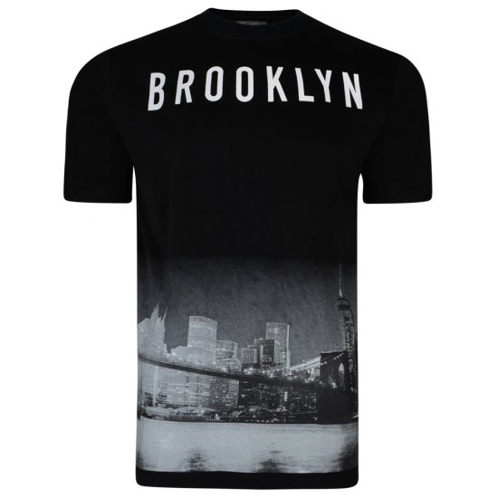 Kam Jeans 5229 Brooklyn T-shirt Black - Herren-T-Shirts - Herren-T-Shirts in großen Größen