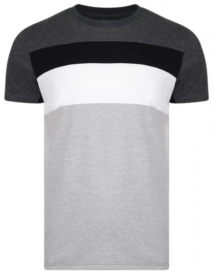 Kam Jeans 5231 Cut and Sew T-shirt Grey - Herren-T-Shirts - Herren-T-Shirts in großen Größen