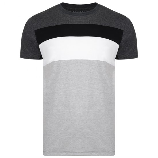 Kam Jeans 5231 Cut and Sew T-shirt Grey - Herren-T-Shirts - Herren-T-Shirts in großen Größen