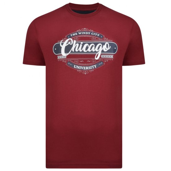 Kam Jeans 5253 T-shirt Burgundy - Herren-T-Shirts - Herren-T-Shirts in großen Größen