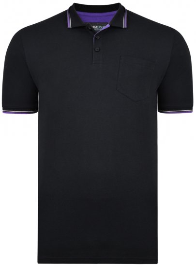 Kam Jeans 5277 Polo Black - Polo-shirts für herren - Polo-Shirts für Herren in großen Größen
