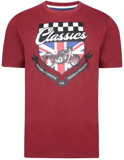 Kam Jeans 5280 T-shirt Burgundy - Herren-T-Shirts - Herren-T-Shirts in großen Größen