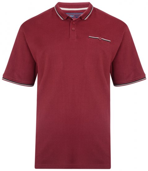 Kam Jeans 5291 Polo Burgundy - Polo-shirts für herren - Polo-Shirts für Herren in großen Größen