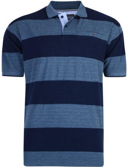 Kam Jeans 5292 Polo Denim Blue - Polo-shirts für herren - Polo-Shirts für Herren in großen Größen