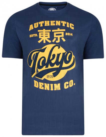 Kam Jeans 5296 T-shirt Navy - Herren-T-Shirts - Herren-T-Shirts in großen Größen