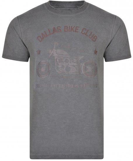 Kam Jeans 5316 Dallas Bike Club T-shirt Charcoal - Herren-T-Shirts - Herren-T-Shirts in großen Größen