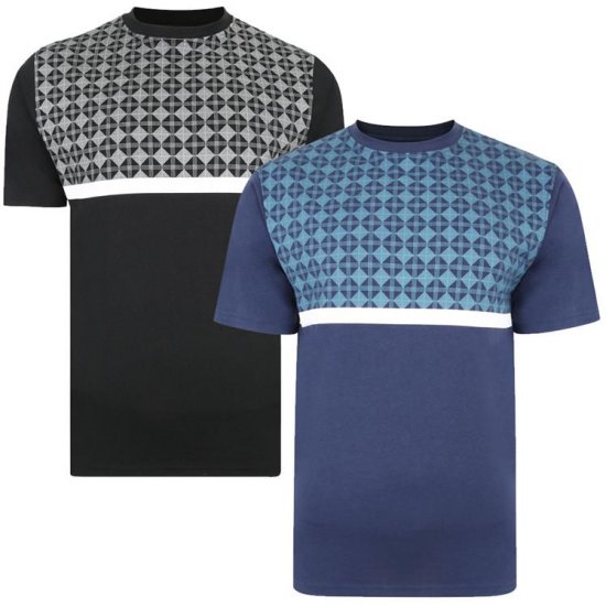 Kam Jeans 5366 Twin Pack Crew Neck T-Shirts - Herren-T-Shirts - Herren-T-Shirts in großen Größen