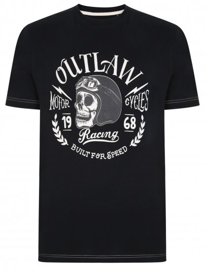Kam Jeans 5391 Outlaws Skull Print T-Shirt - Herren-T-Shirts - Herren-T-Shirts in großen Größen