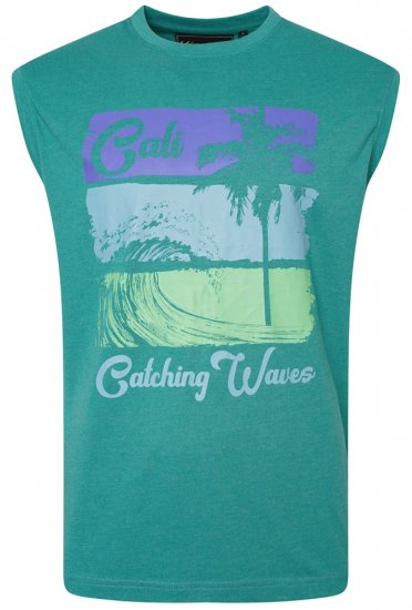 Kam Jeans 5397 California Sleeveless Tee Emerald - Herren-T-Shirts - Herren-T-Shirts in großen Größen