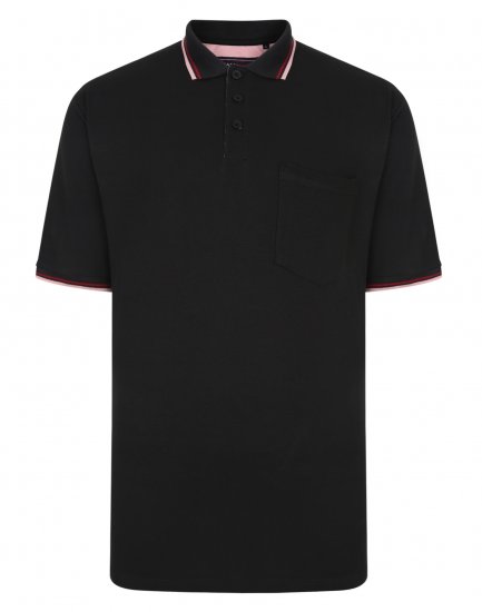 Kam Jeans Polo with Pocket Black - Polo-shirts für herren - Polo-Shirts für Herren in großen Größen