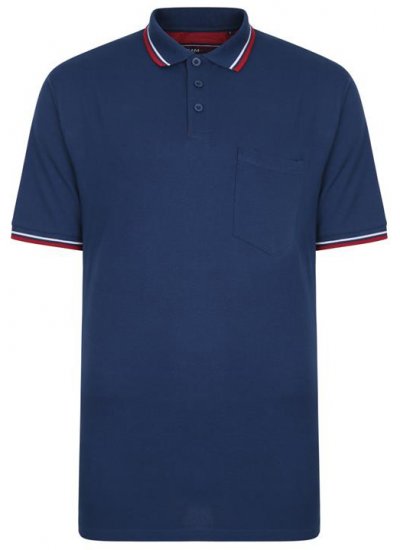 Kam Jeans 5400B Tipped Polo with Pocket Insignia Blue - Polo-shirts für herren - Polo-Shirts für Herren in großen Größen