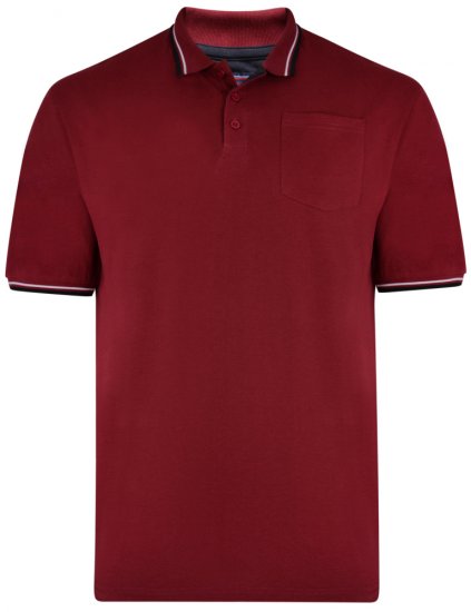 Kam Jeans 5400 Polo Burgundy - Polo-shirts für herren - Polo-Shirts für Herren in großen Größen