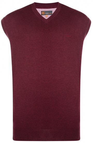 Kam Jeans V-neck Knitted Vest Burgundy - Herren-sweater und -hoodies - Herren-Sweater und -Hoodies in großen Größen