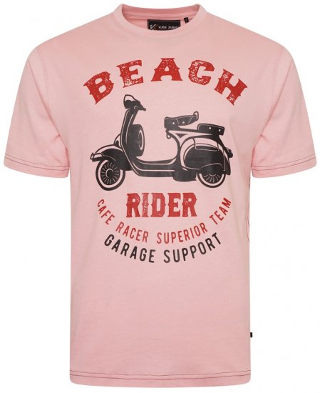 Kam Jeans 5701 Beach Rider Tee Pink - Herren-T-Shirts - Herren-T-Shirts in großen Größen