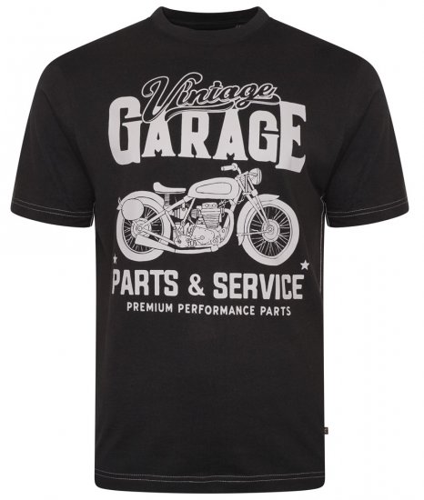 Kam Jeans 5702 Vintage Print T-Shirt Black - Herren-T-Shirts - Herren-T-Shirts in großen Größen