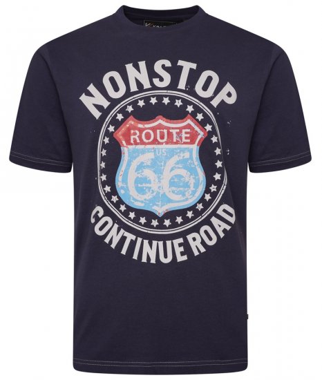 Kam Jeans 5708 Route 66 T-Shirt Navy - Herren-T-Shirts - Herren-T-Shirts in großen Größen